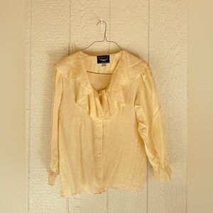 Silk Ruffle Blouse Ivory S-L